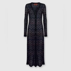 MISSONI navy blue sequin zig zag duster Sz 46/10